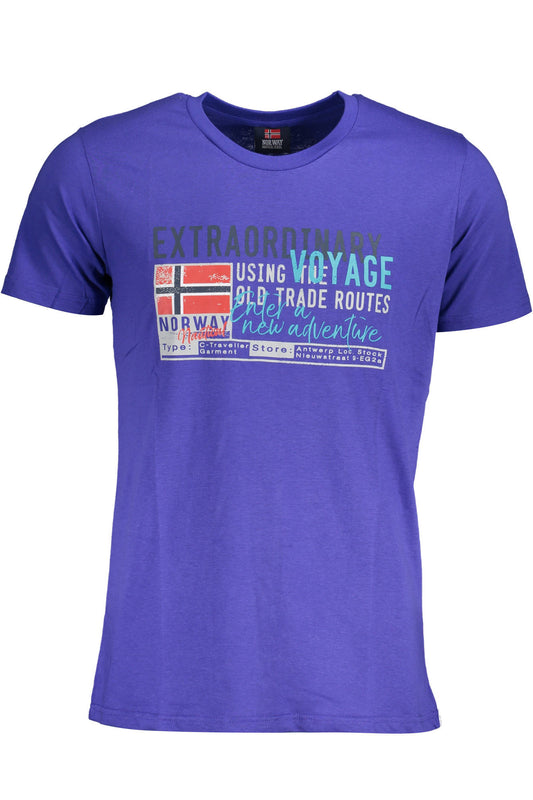 T-SHIRT HOMME NORVEGE 1963 BLEU MANCHES COURTES - NORWAY 1963