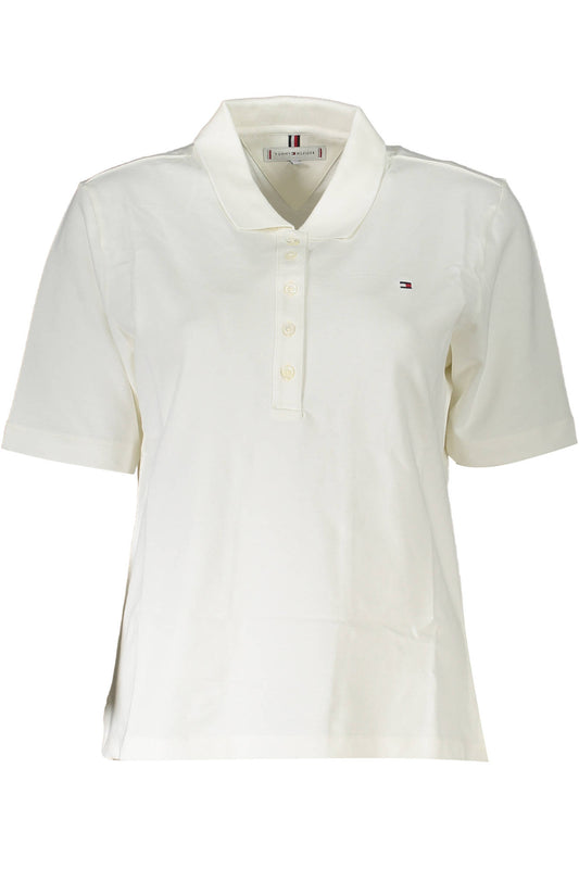 Polo Tommy Hilfiger à manches courtes pour femme, blanc - TOMMY HILFIGER